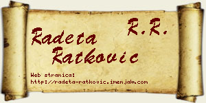 Radeta Ratković vizit kartica